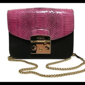 Furla Metropolis Crossbody with Snakeskin Flap